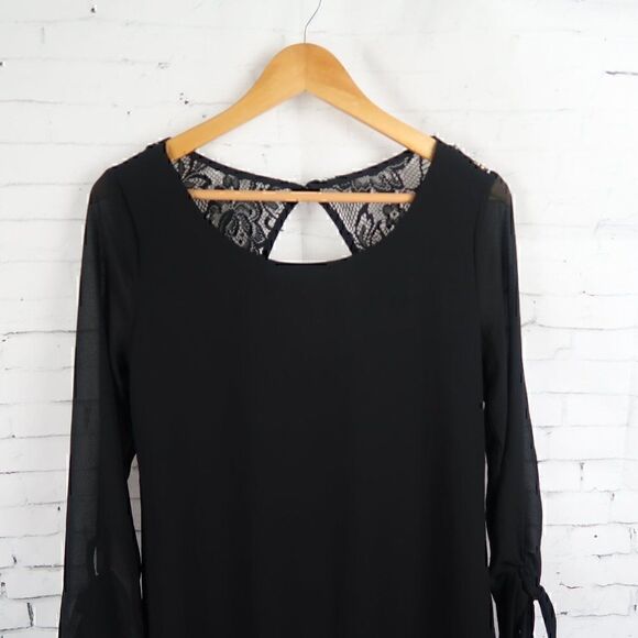 SPEECHLESS BLACK LONG SLEEVE ROUND NECK SHIFT DRESS SIZE SMALL NWT - Picture 6 of 12
